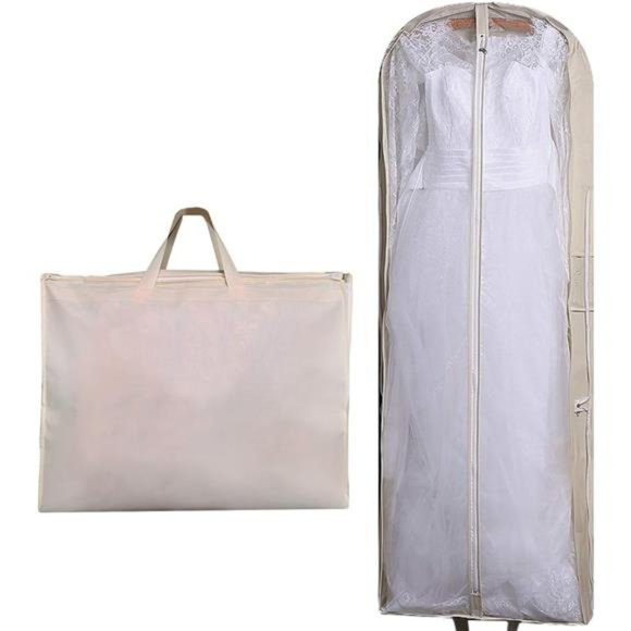 63" Bridal Wedding Gown Dress Garment Bag Extra Large Foldable Portable Travel - Picture 1 of 7